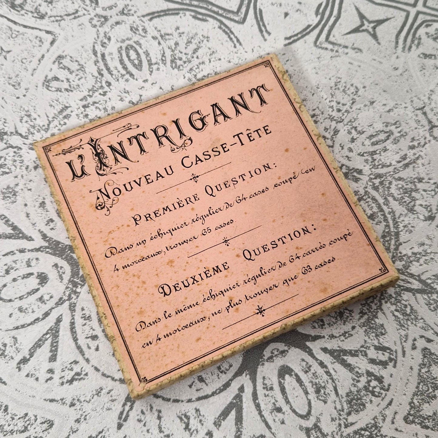 Ancien jeu « L’Intrigant - Nouveau Casse-Tête », vers 1900