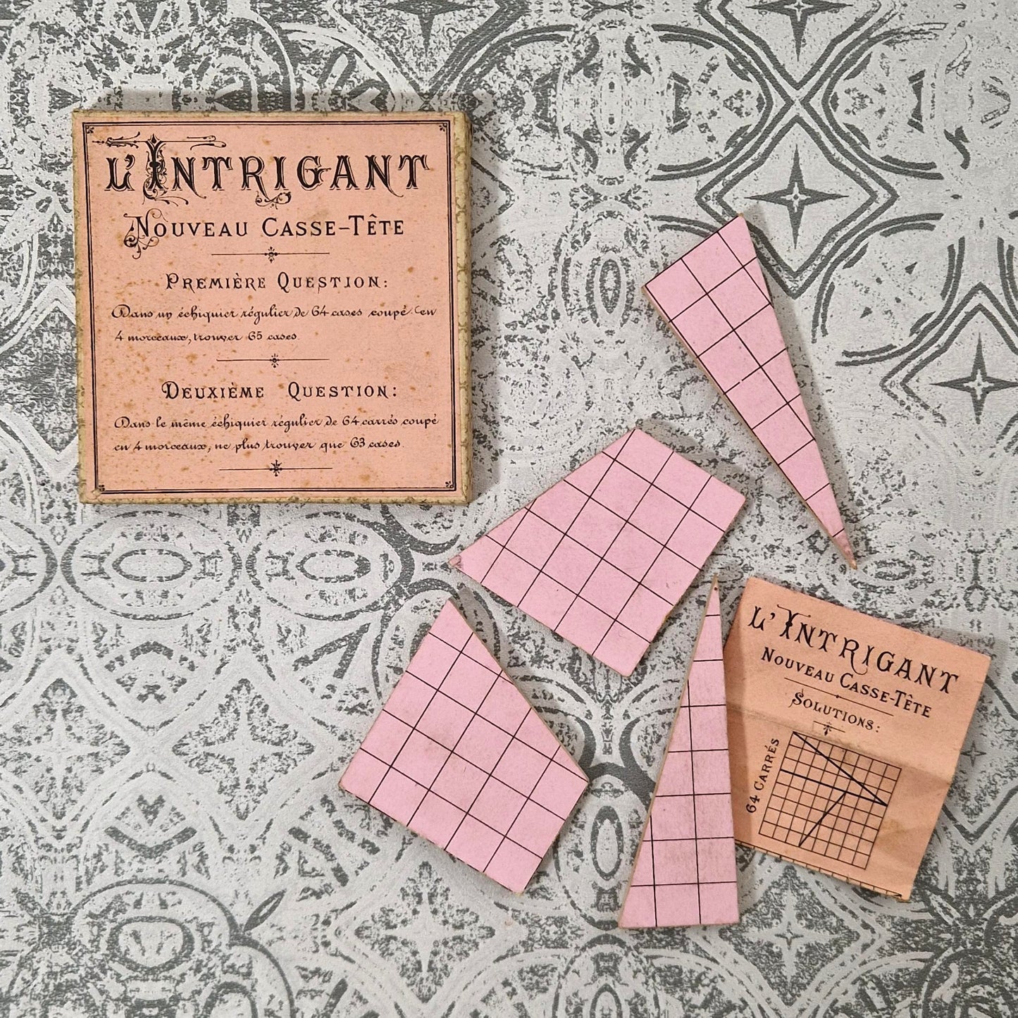 Ancien jeu « L’Intrigant - Nouveau Casse-Tête », vers 1900