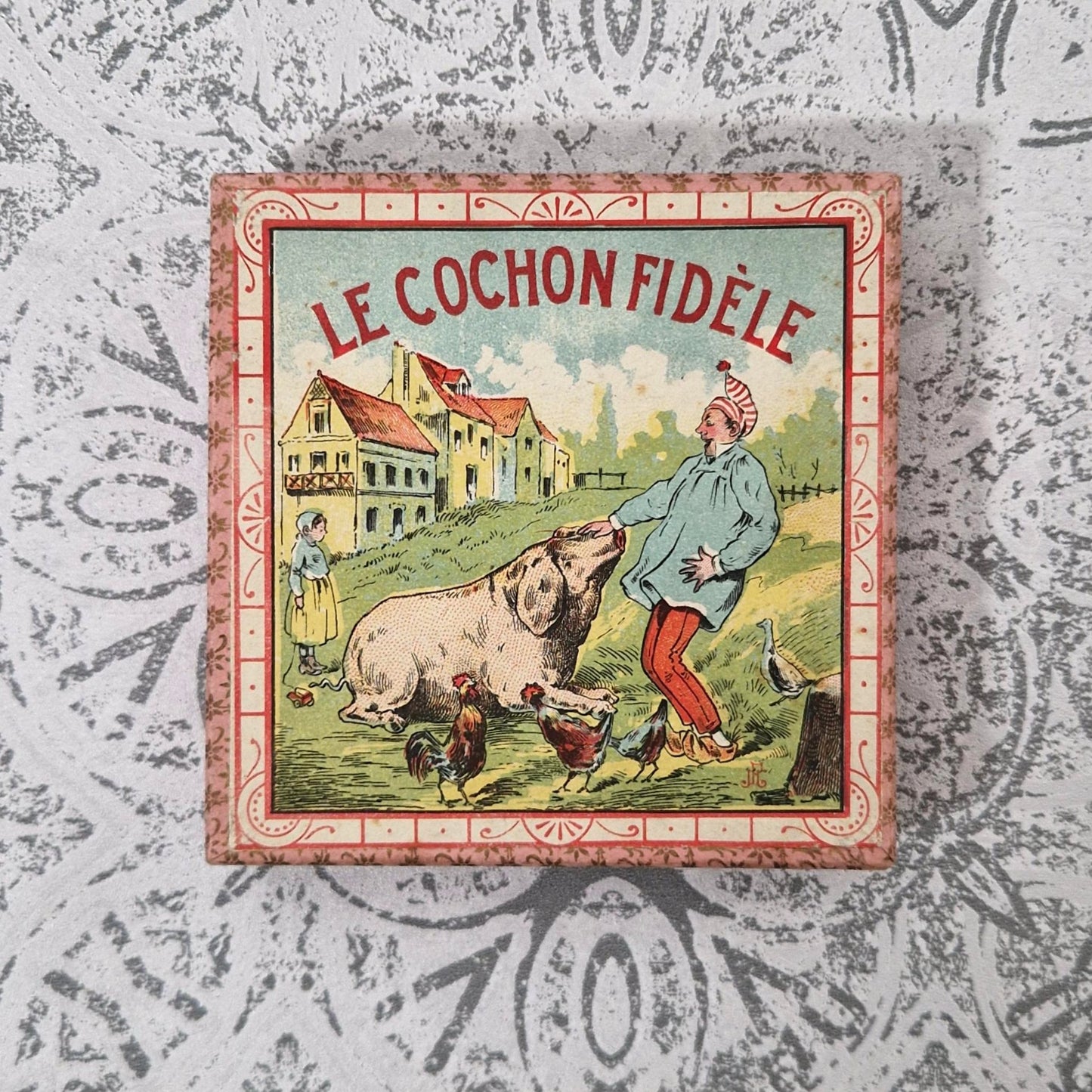 Jeu ancien « Le Cochon Fidèle » - J.F.J, Vers 1900