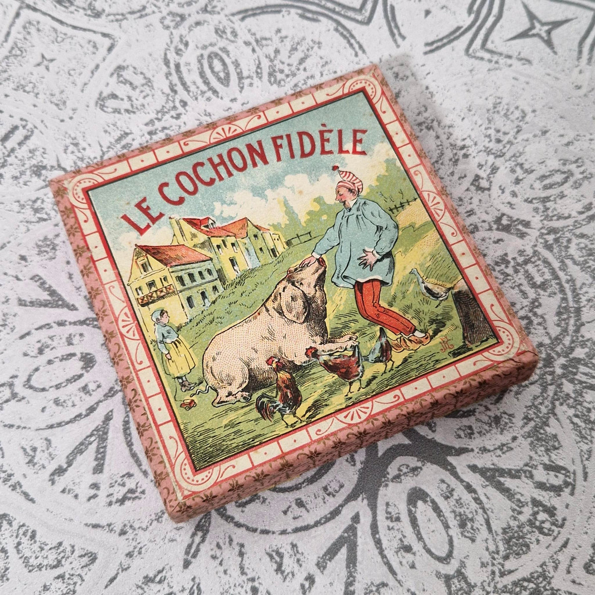 Jeu ancien « Le Cochon Fidèle » - J.F.J, Vers 1900