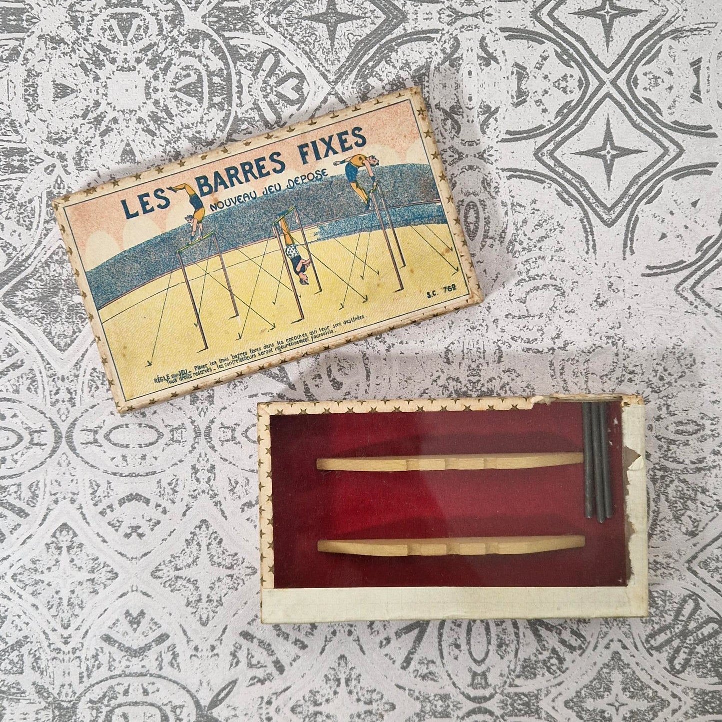 Ancien Jeu d'adresse « Les Barres Fixes » - Vers 1900