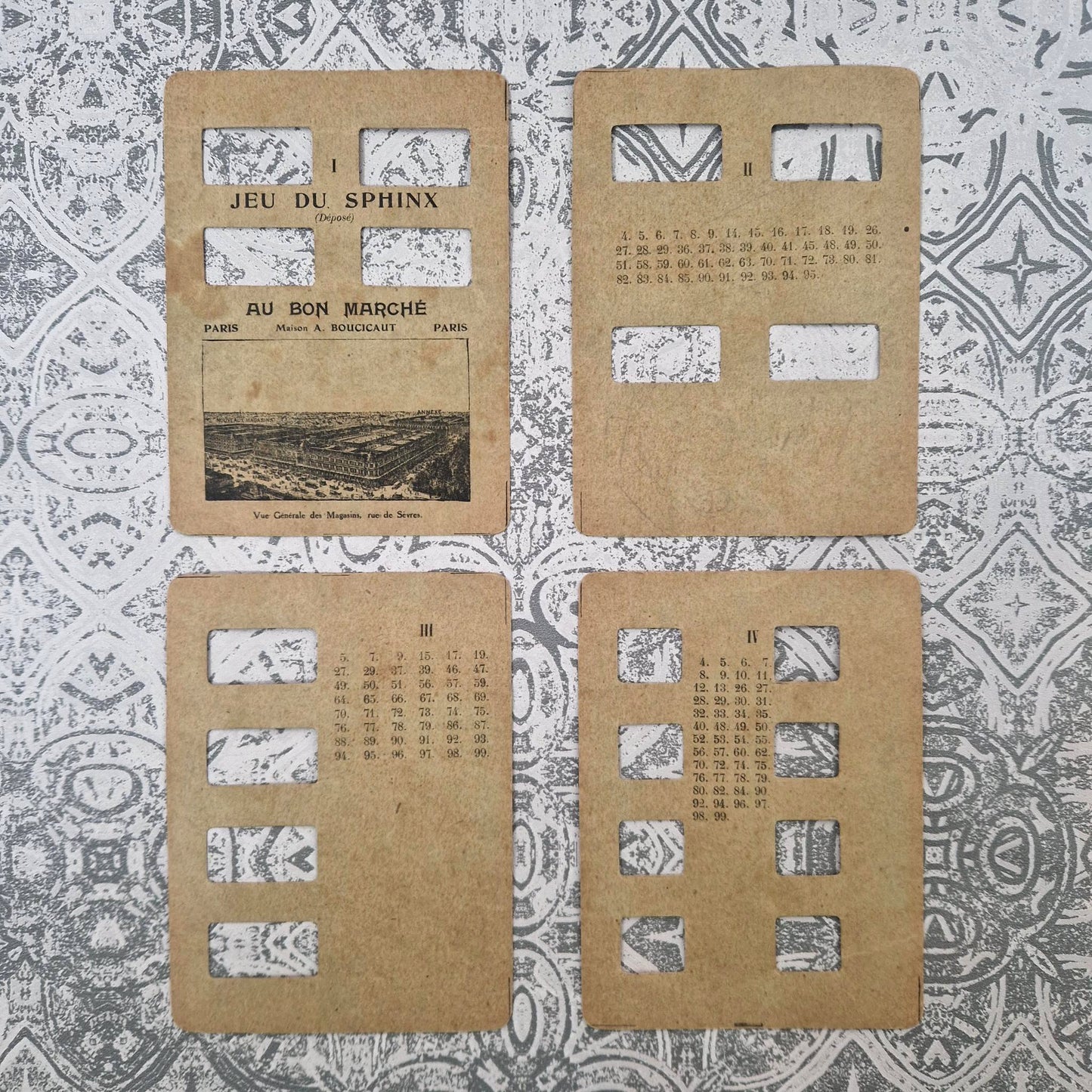 Jeu du Sphinx - Rare jeu publicitaire du Bon Marché, vers 1910
