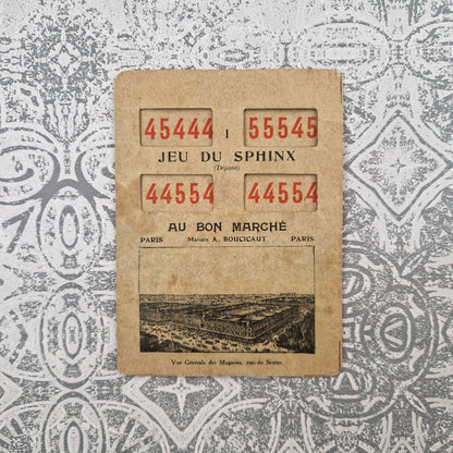Jeu du Sphinx - Rare jeu publicitaire du Bon Marché, vers 1910