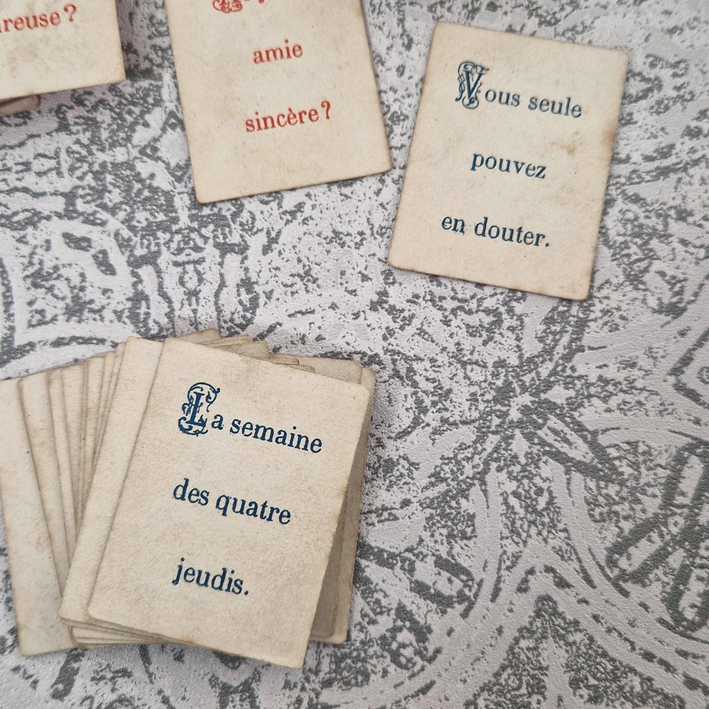 Jeu d'oracle ancien « Demandes & Réponses » - Vers 1900