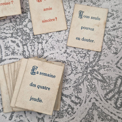 Jeu d'oracle ancien « Demandes & Réponses » - Vers 1900