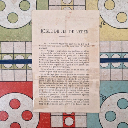 Antique game board "Game of Eden" - MD Paris 