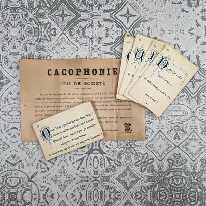 Jeu de société ancien « Cacophonie » - Vers 1900