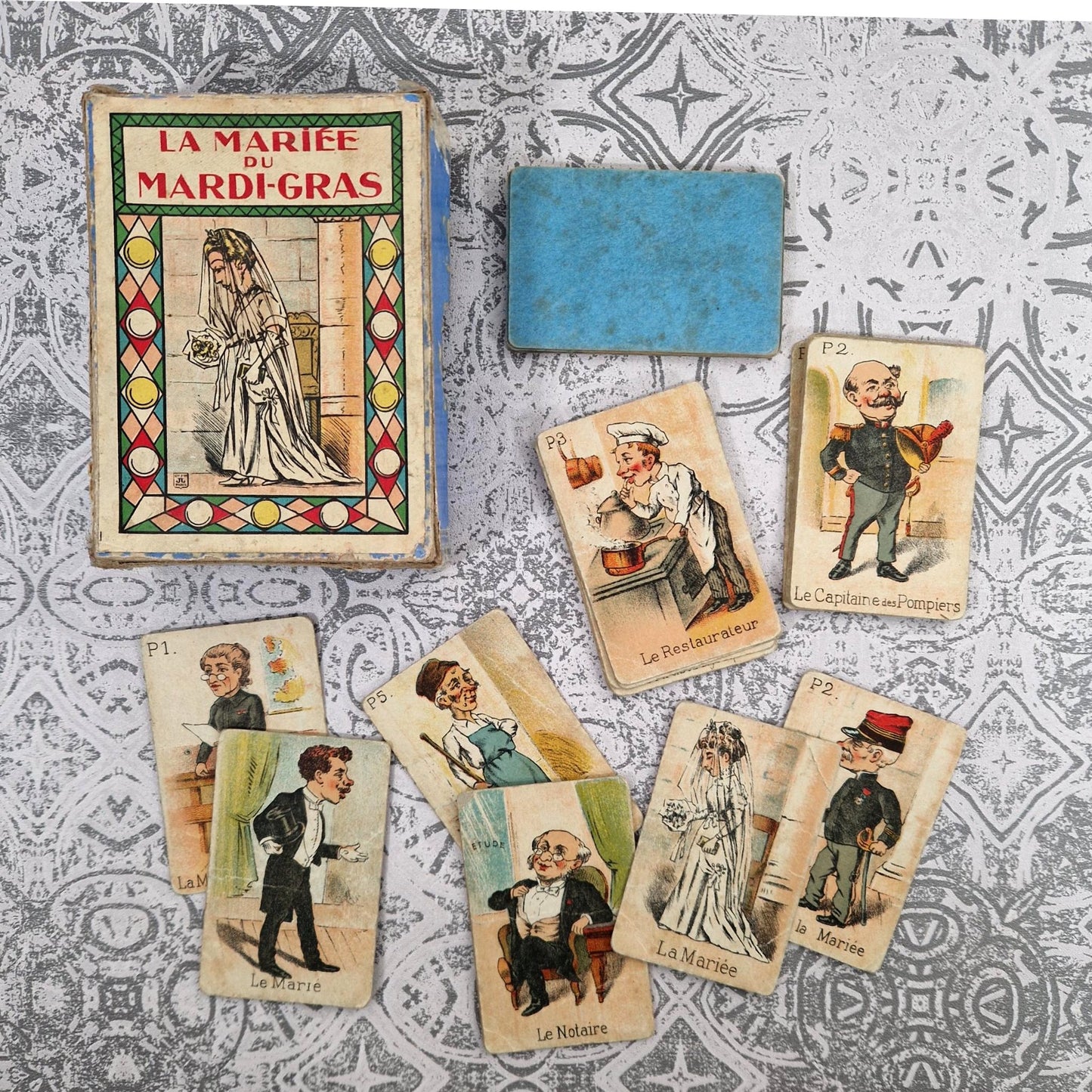 La Mariée du Mardi-Gras - jeu de cartes illustré - Vers 1900