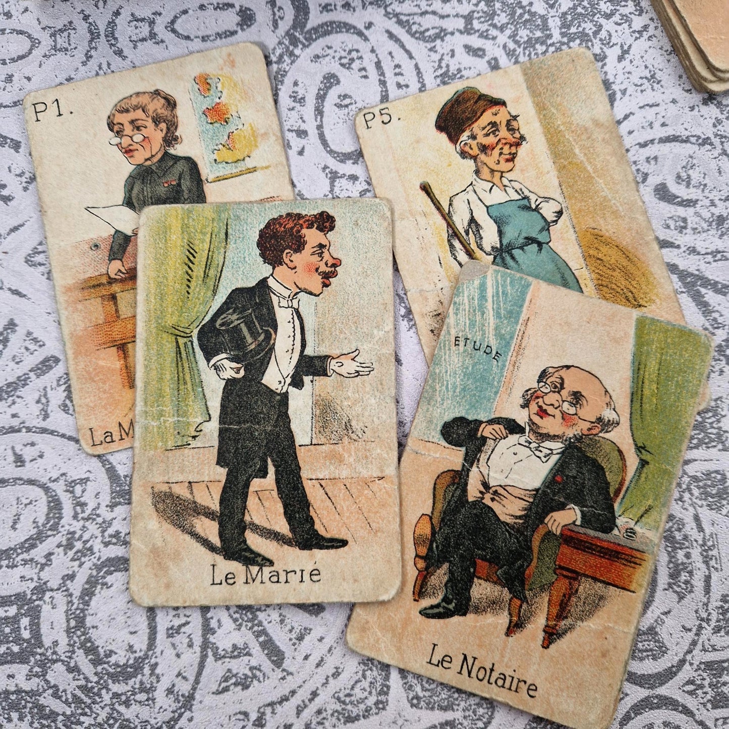 La Mariée du Mardi-Gras - jeu de cartes illustré - Vers 1900
