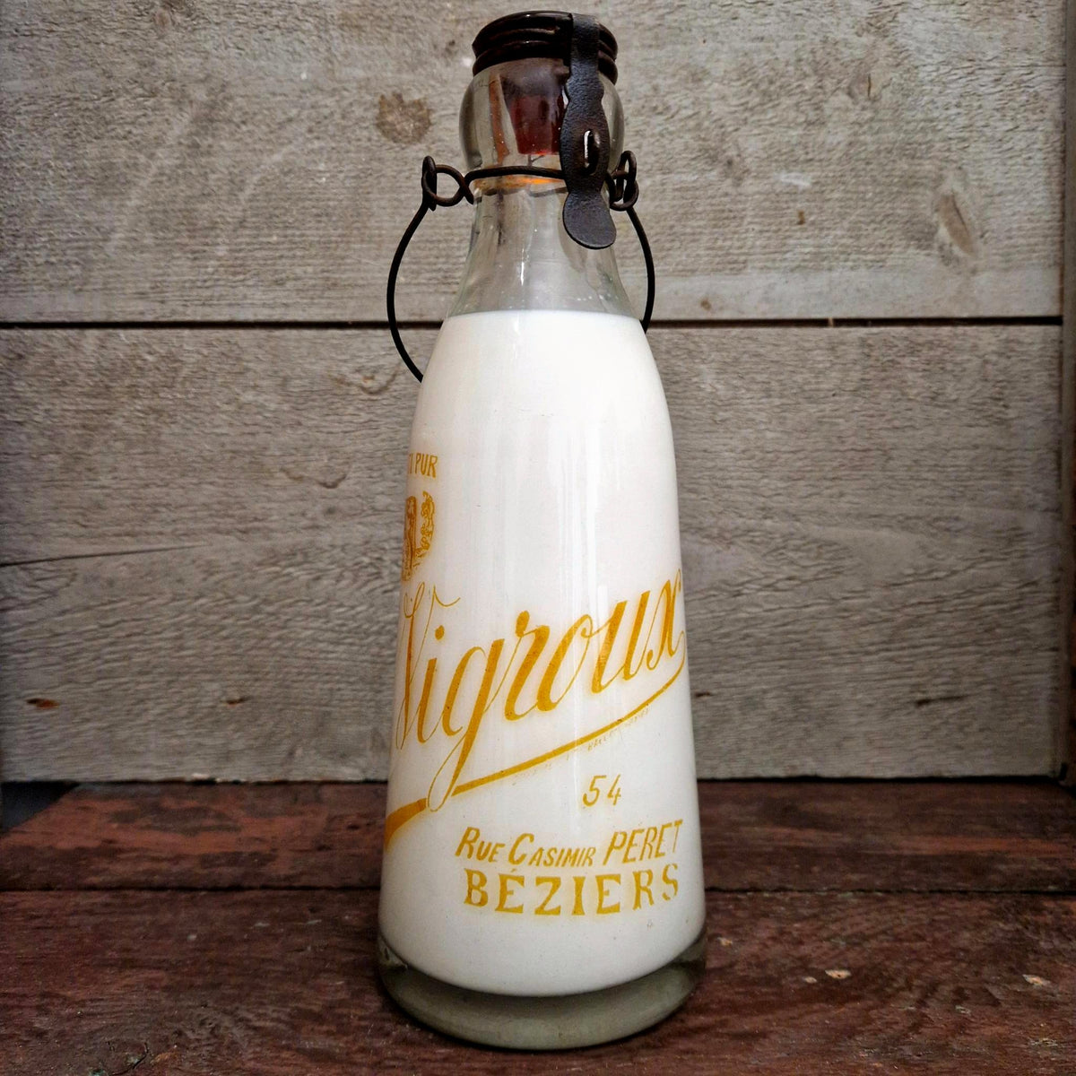 Bouteille de lait « H. Vigroux Béziers » - Début XXe