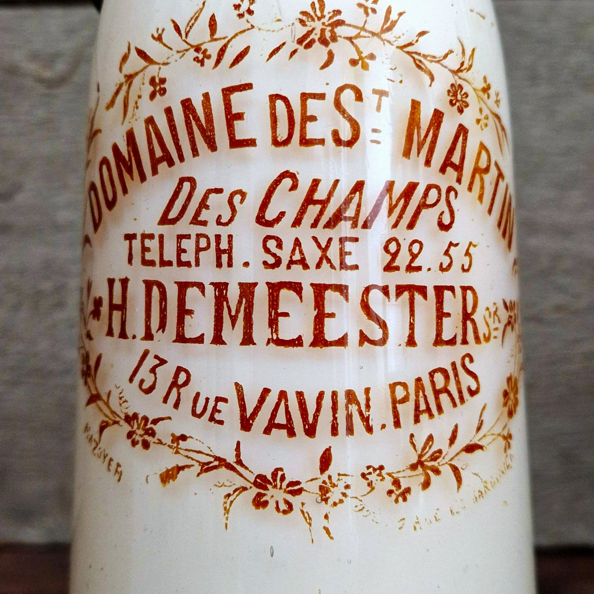 Bouteille de lait « H. Demeester, Paris » - Début XXe