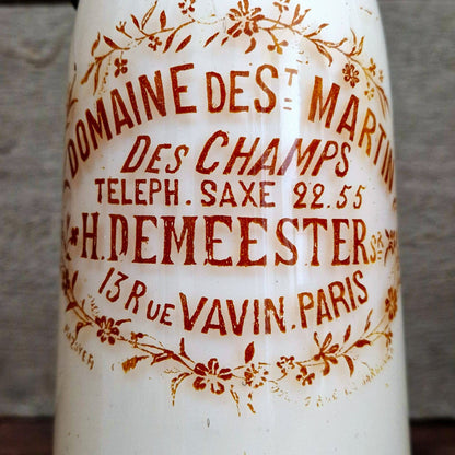 Bouteille de lait « H. Demeester, Paris » - Début XXe