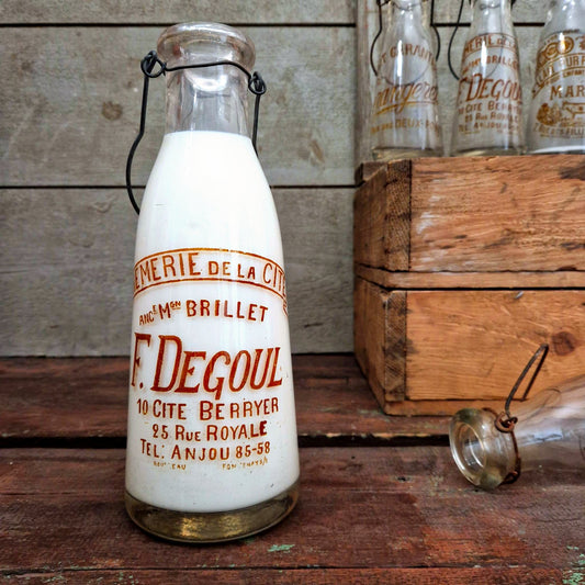 Bouteille de lait ancienne « Crèmerie de la Cité » Paris
