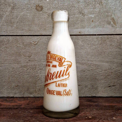 Bouteille de laiterie début XXe, « Fermes d'Orgeval »