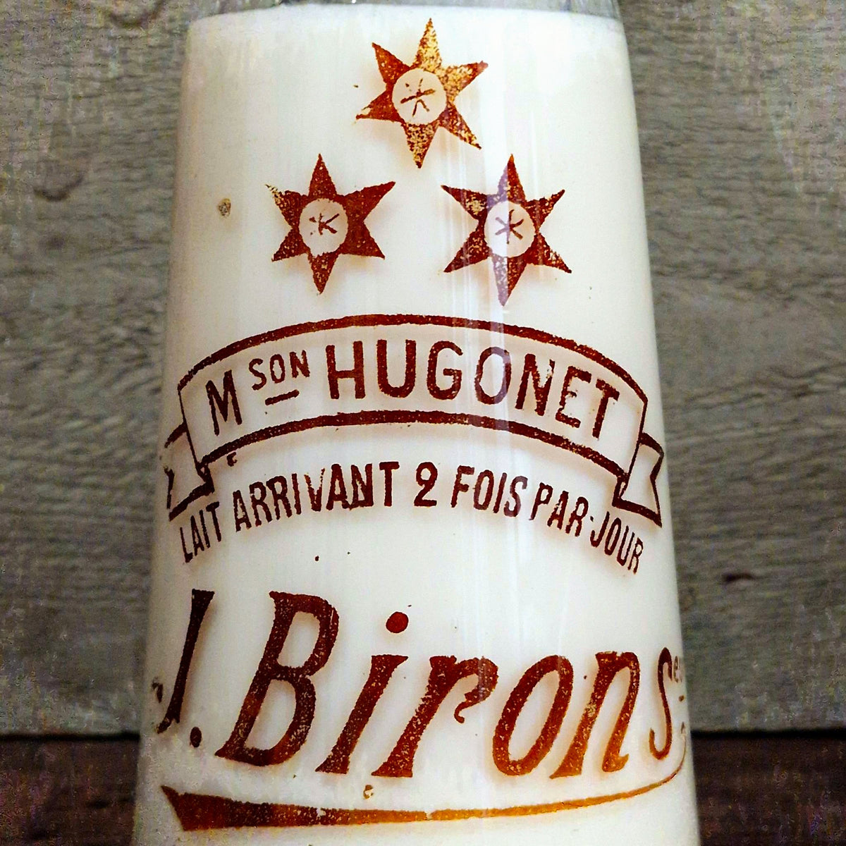 Bouteille de laiterie ancienne, « J. Birons Paris »