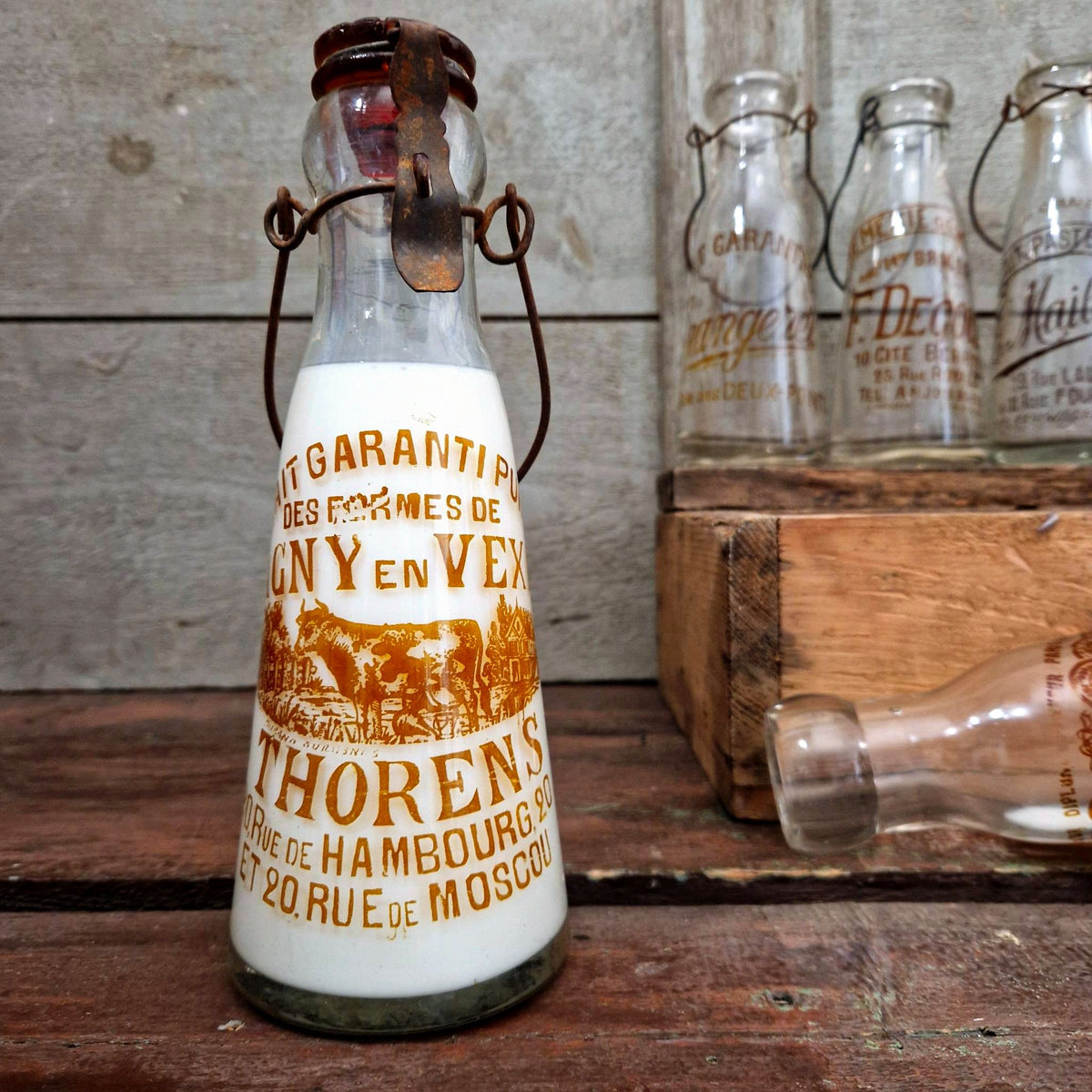 "Thorens – Magny-en-Vexin" milk bottle, early 20th century