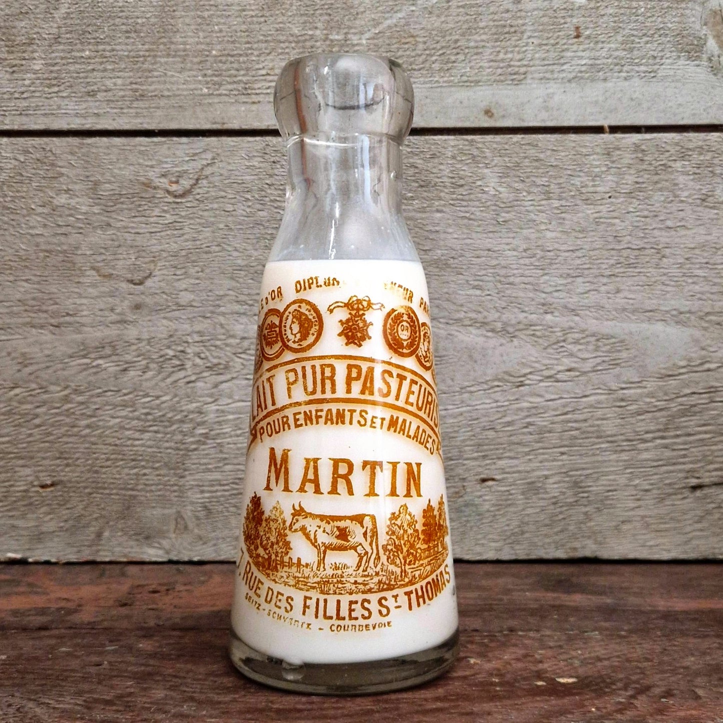 Bouteille de lait « Martin - Lait pur pasteurisé », Courbevoie