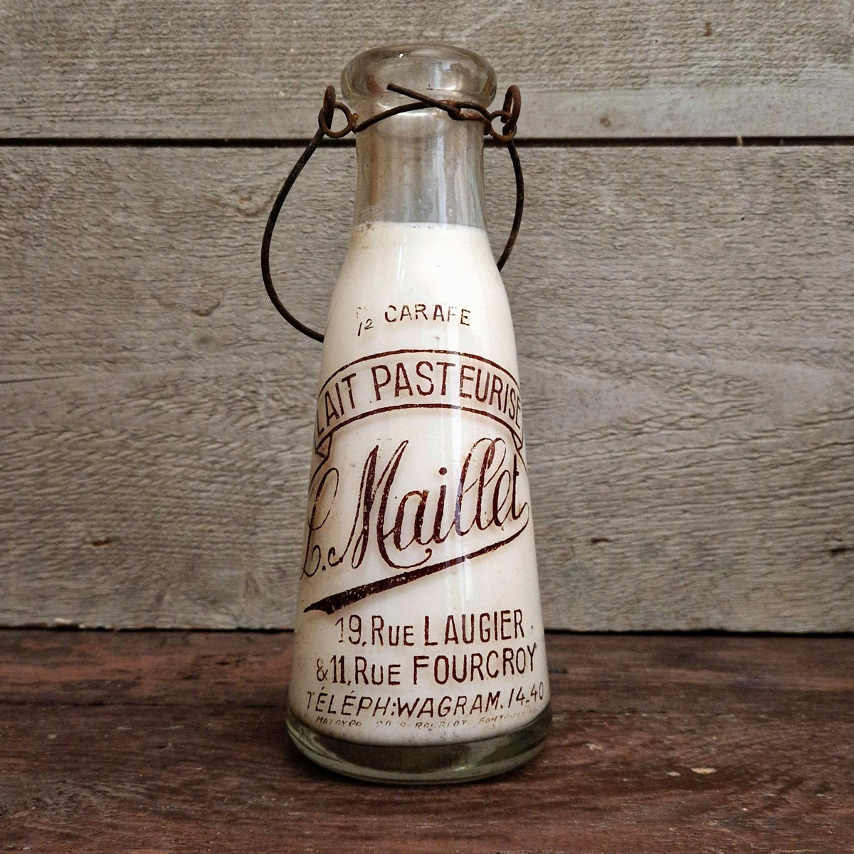 Bouteille de lait « L. Maillet, Partis » - Début XXe
