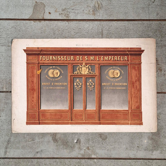 Devanture peinte « Fournisseur de S.M. l’Empereur - Napoléon III »