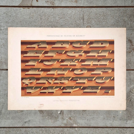 Alphabet "Lettres monstres perspective" - Vers 1900