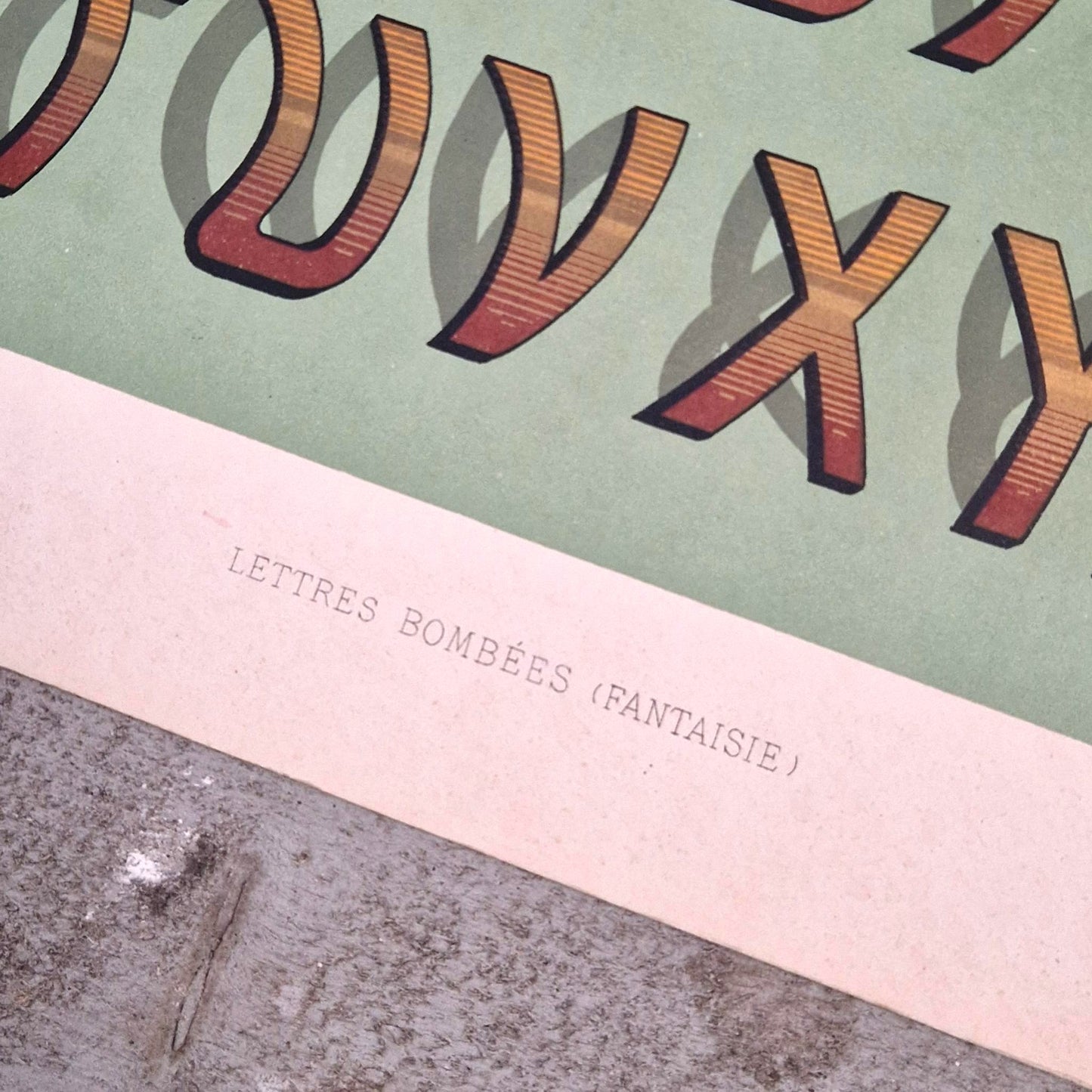 Planche typographie lettres bombées (fantaisie) - Vers 1900