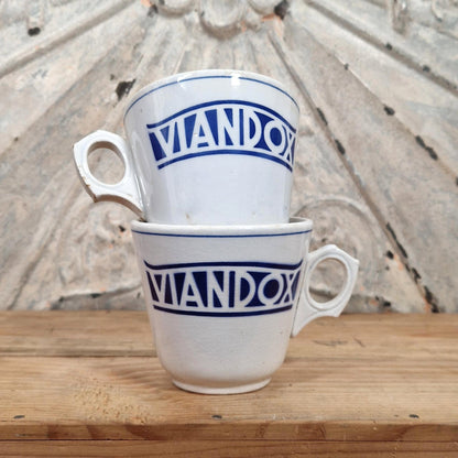 Set of 2 "VIANDOX" advertising mugs