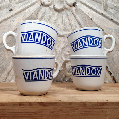 Lot de 4 tasses publicitaires « VIANDOX »