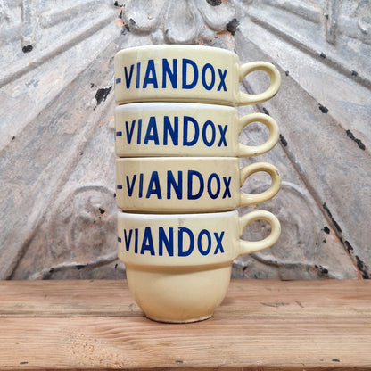 Set of 4 "VIANDOX" ceramic mugs