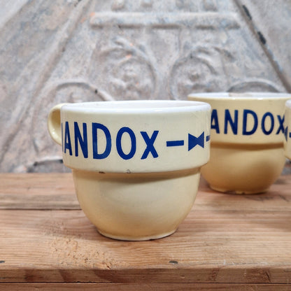 Set of 4 "VIANDOX" ceramic mugs