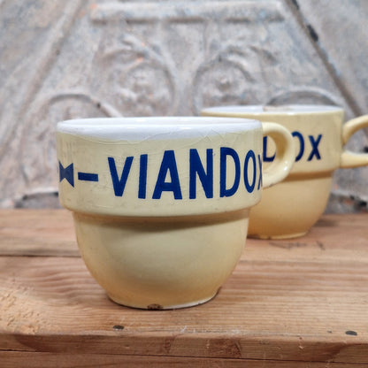 Set of 4 "VIANDOX" ceramic mugs