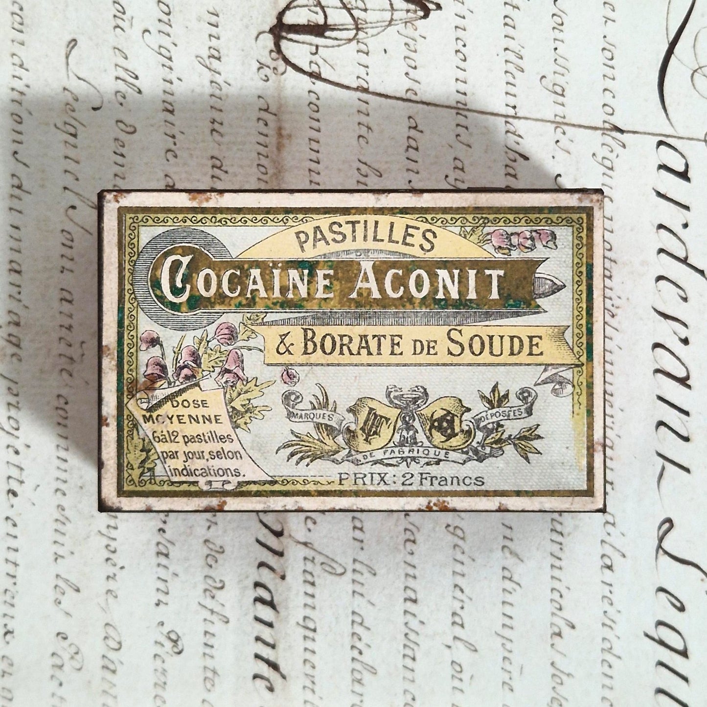 Superbe boite ancienne « Pastilles Cocaïne Aconit »