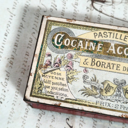 Superbe boite ancienne « Pastilles Cocaïne Aconit »