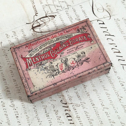 Old box of "Menthol Cocaine and Borate" lozenges