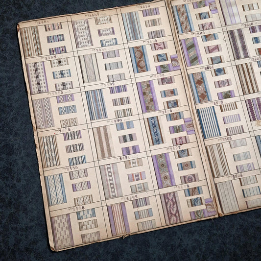 Planche double d'environ 290 échantillons de tissus