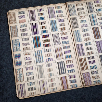 Planche d'env. 290 échantillons de tissus - 4 pages