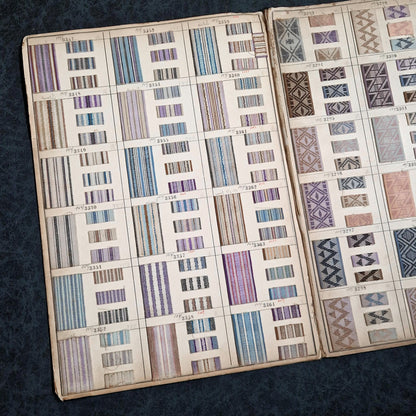 Planche d'env. 290 échantillons de tissus - 4 pages