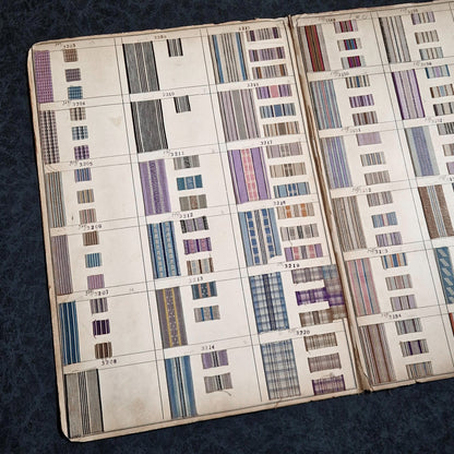 Grande planche dépliante, ~300 échantillons de tissus