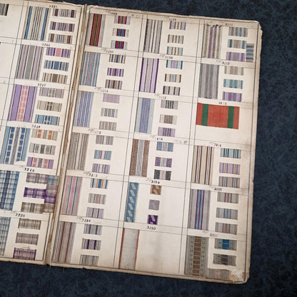 Grande planche dépliante, ~300 échantillons de tissus