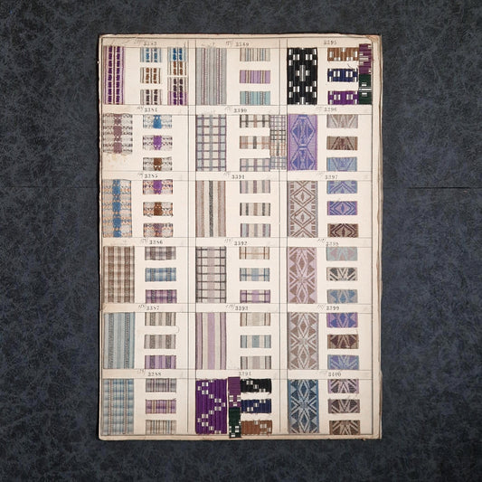 Planche d'échantillons textiles double face, Vers 1920