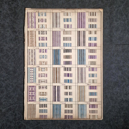 Nuancier textile ancien d'environ 80 échantillons