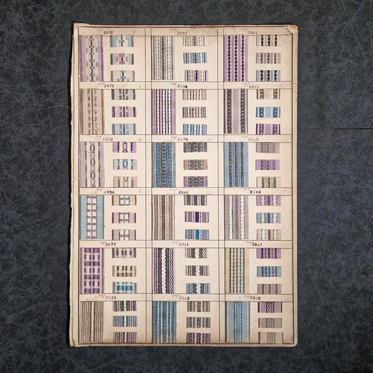 Nuancier textile ancien d'environ 80 échantillons