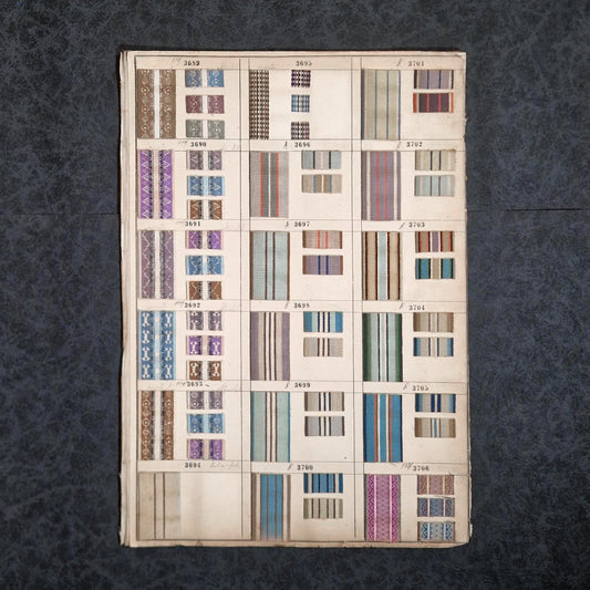 Planche d'environ 125 échantillons de tissus
