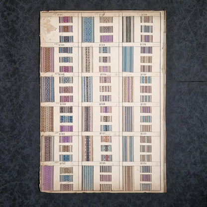 Planche d'environ 125 échantillons de tissus