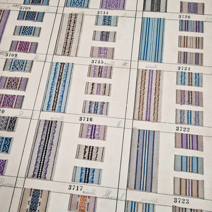 Planche d'environ 125 échantillons de tissus