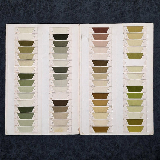 Nuancier textile « Teintures de Tournon », Verts et ocres