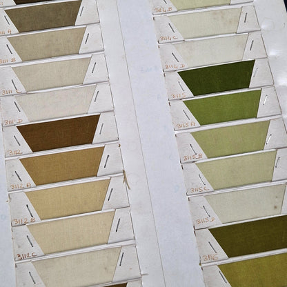 Nuancier textile « Teintures de Tournon », Verts et ocres