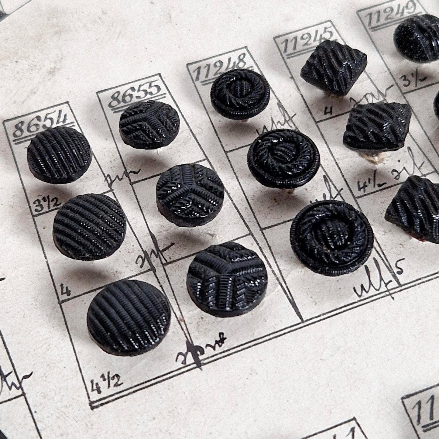 Planche échantillons de boutons « Paris Élégance », Vers 1900