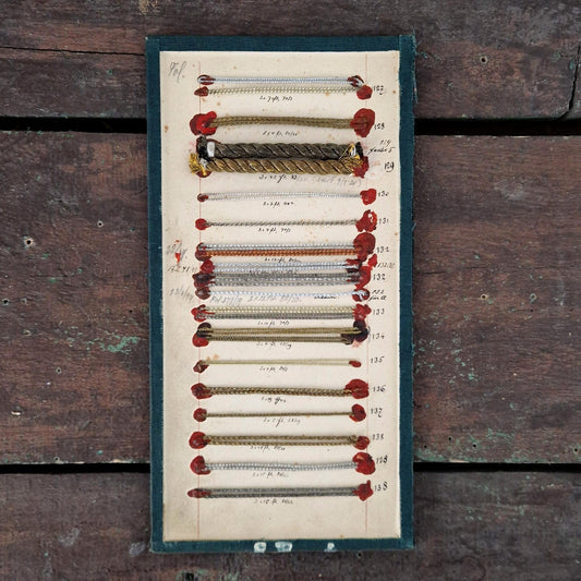 Planche de passementerie à cordons dorés, XIXe