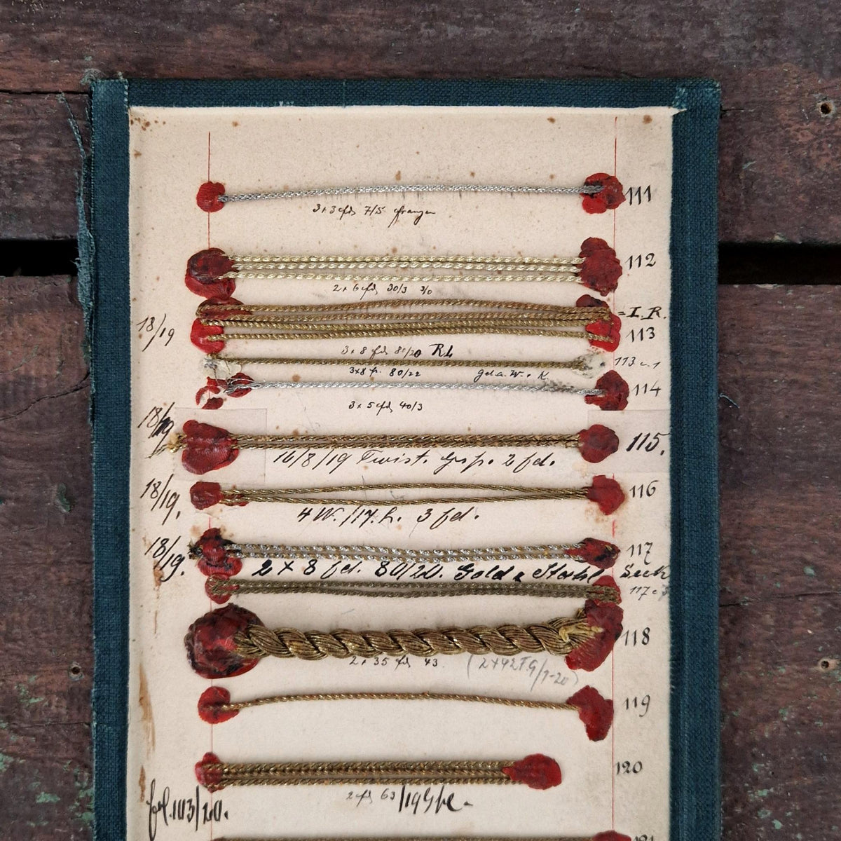 Card of twisted cord trimmings, 19th century