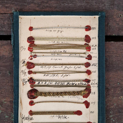 Card of twisted cord trimmings, 19th century